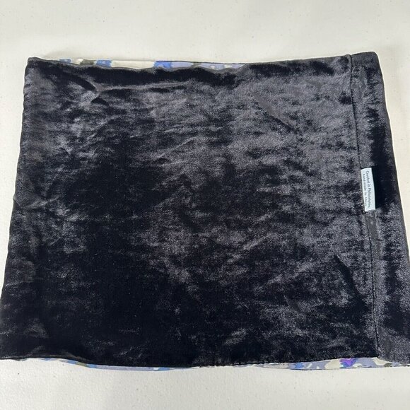 Kevin O'Brien Studio Infinity Loop Scarf Velveteen Black Gray Blue Silk Soft - Picture 3 of 7